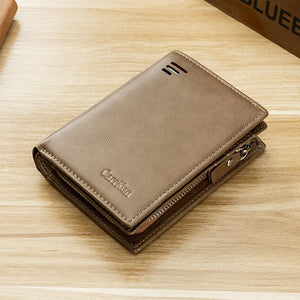 Custom Men's PU Leather Wallet with Photo Text - Gift for Him