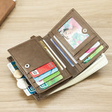 Custom Men's PU Leather Wallet with Photo Text - Gift for Him