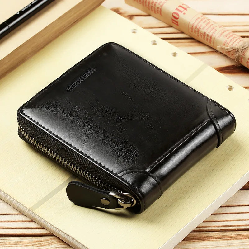 Men's Smart Wallet Anti-lost PU Leather Short Wallet