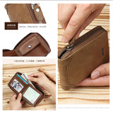 Men's Smart Wallet Anti-lost PU Leather Short Wallet