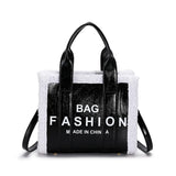 Faux Fur Bordered Messenger Bag Women's Handbag