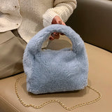 Faux Fur Chain Women's Shoulder Bag Soft Crossbody Bag Handbags