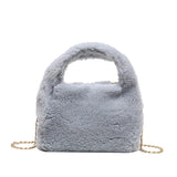 Faux Fur Chain Women's Shoulder Bag Soft Crossbody Bag Handbags