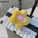 Faux Fur Flower Crossbody Bag Plush Women's Shoulder Messenger Bag