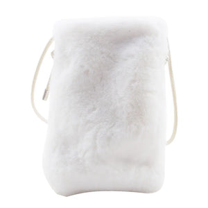 Women's Faux Fur Crossbody Bag Small Solid Mini Travel Pouch