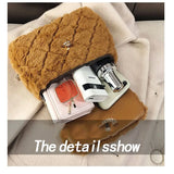 Faux Fur Crossbody Bag Plush Purses Handbag Female Phone Shoulder Wallet