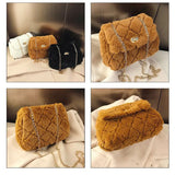 Faux Fur Crossbody Bag Plush Purses Handbag Female Phone Shoulder Wallet