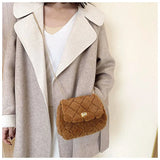 Faux Fur Crossbody Bag Plush Purses Handbag Female Phone Shoulder Wallet