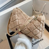 Faux Fur Crossbody Bag Plush Purses Handbags Female Phone Shoulder Bag