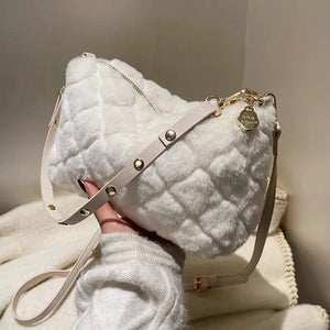 Faux Fur Crossbody Bag Plush Purses Handbags Female Phone Shoulder Bag