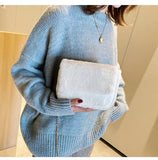 Faux Fur Crossbody Bag for Women Plush Purses and Handbags