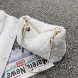 Faux Fur Crossbody Bag Plush Purses Handbags Female Phone Shoulder Bag