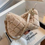 Faux Fur Crossbody Bag Plush Purses Handbags Female Phone Shoulder Bag