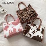 Faux Fur Tote Handbag Women Winter Shopper Ladies Shoulder Bag