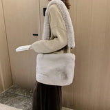 Soft Plush Faux Fur Large Capacity Handbag