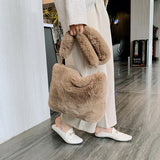 Soft Plush Faux Fur Large Capacity Handbag