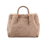 Faux Fur Large Tote Bag Winter Plush Women's Handbag
