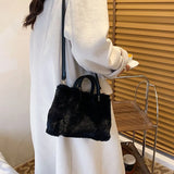 Faux Fur Large Tote Bag Winter Plush Women's Handbag