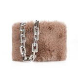 Faux Fur Mini Clutch Chain Shoulder Bag Winter Handbag Women