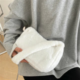 Faux Fur Women's Underarm Bag Soft Plush Tote Winter Shoulder Bags