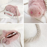 Faux Fur Shoulder Bag Plush Crossbody Bag Winter Party Purse Bag