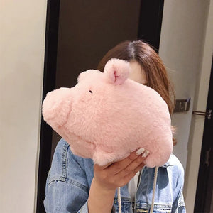 Faux Fur Shoulder Bag Plush Crossbody Bag Winter Party Purse Bag