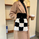 Faux Fur Shoulder Bag Plush Totes Evening Clutches