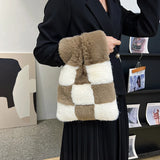 Faux Fur Shoulder Bag Plush Totes Evening Clutches