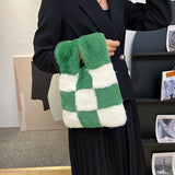 Faux Fur Shoulder Bag Plush Totes Evening Clutches