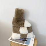 Faux Fur Shoulder Bag Plush Totes Evening Clutches