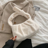 Soft Plush Faux Fur Tote Bag Large Capacity Handbag