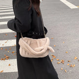 Soft Plush Faux Fur Tote Bag Large Capacity Handbag