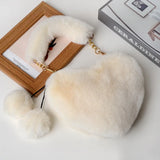 Faux Fur Women Handbags Plush Love Shoulder Bag