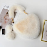 Faux Fur Women Messenger Bags Soft Plush Handbags Female Chain Shoulder