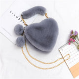 Faux Fur Women Messenger Bags Soft Plush Handbags Female Chain Shoulder