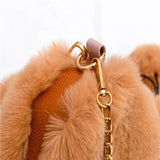Faux Fur Women Messenger Bags Soft Plush Handbags Female Chain Shoulder