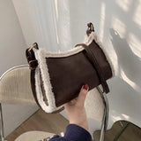 Faux Fur Women Shoulder Bag Leather Handbags Crossbody Ladies Handbag