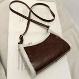 Faux Fur Women Shoulder Bag Leather Handbags Crossbody Ladies Handbag