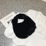 Faux Fur Women's Tote Bag Soft Plush Clutch Handbags Warm Purses Sac