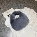 Faux Fur Women's Tote Bag Soft Plush Clutch Handbags Warm Purses Sac