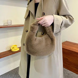 Faux Fur Women's Tote Bag Soft Plush Clutch Handbags Warm Purses Sac