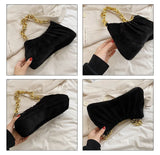 Faux Fur Fluffy Shoulder Bag with Chain Strap