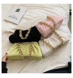 Faux Fur Fluffy Shoulder Bag with Chain Strap