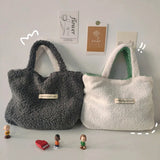 Soft Plush Women's Tote Bag Furry Shoulder Shopping Bag
