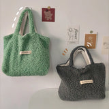 Soft Plush Women's Tote Bag Furry Shoulder Shopping Bag
