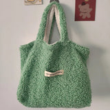 Soft Plush Women's Tote Bag Furry Shoulder Shopping Bag