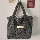 Soft Plush Women's Tote Bag Furry Shoulder Shopping Bag