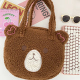 Bear Plush Shoulder Bag Soft Handbag Girls Tote