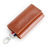 Faux Leather Key Case with Metal Hook Keychain