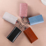 Faux Leather Key Case with Metal Hook Keychain